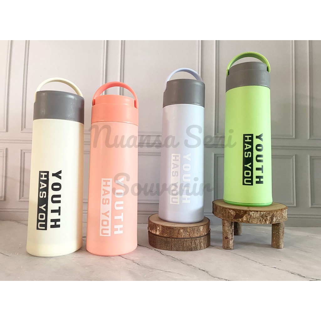 Jual Souvenir Botol Tumbler Botol Minum Kaca Botol Travel Youth Termos Kaca Infused Water Cover 4034