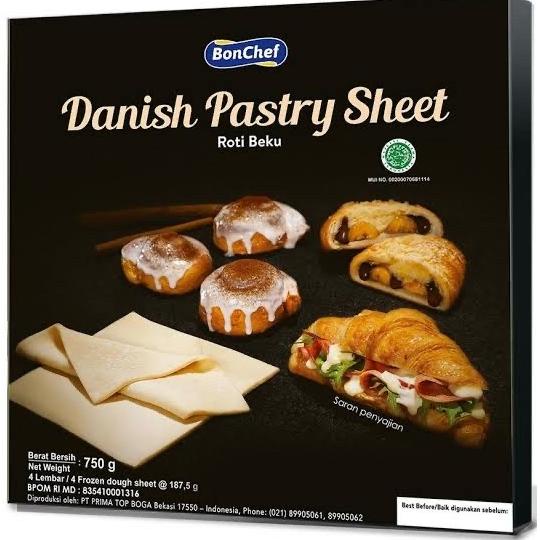 Jual bonchef danish pastry sheet roti beku 750g Ready!!! [COD] | Shopee ...