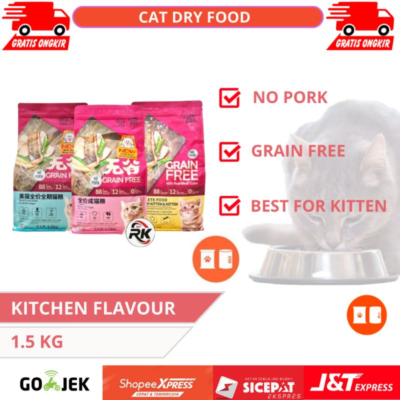Jual Kitchen Flavor Cat Food All Variant 1,5 Kg Makanan Kucing Shopee