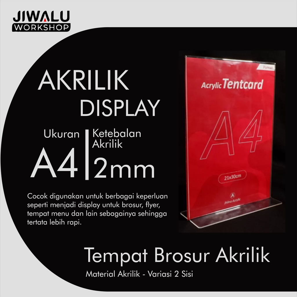 Jual Tempat Brosur A4 Akrilik Tent Card A4 Acrylic Tent Card