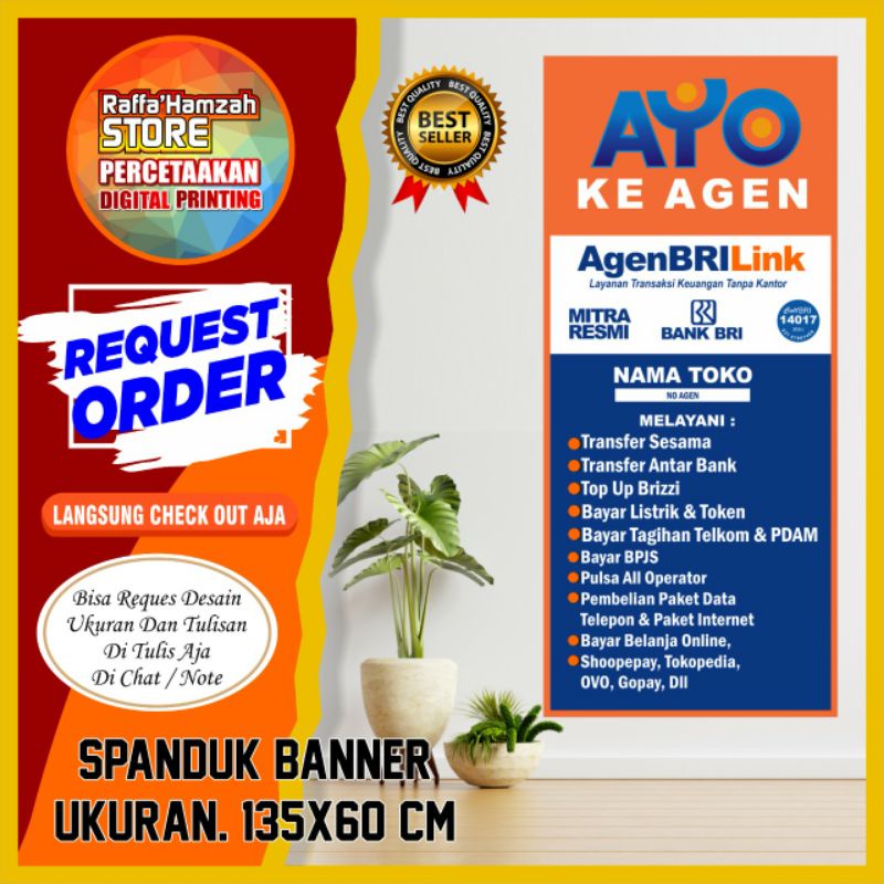 Jual Spanduk Agen BriLink, Banner Agen BriLink Ukuran 60 X 135 Cm ...