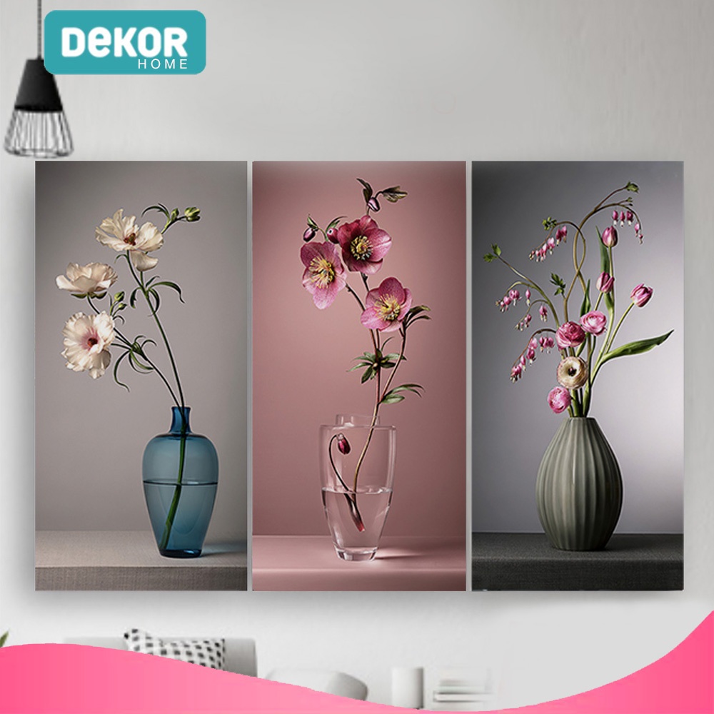 Jual Lukisan dinding ruang tamu - Lukisan dinding aesthetic Bunga 3d