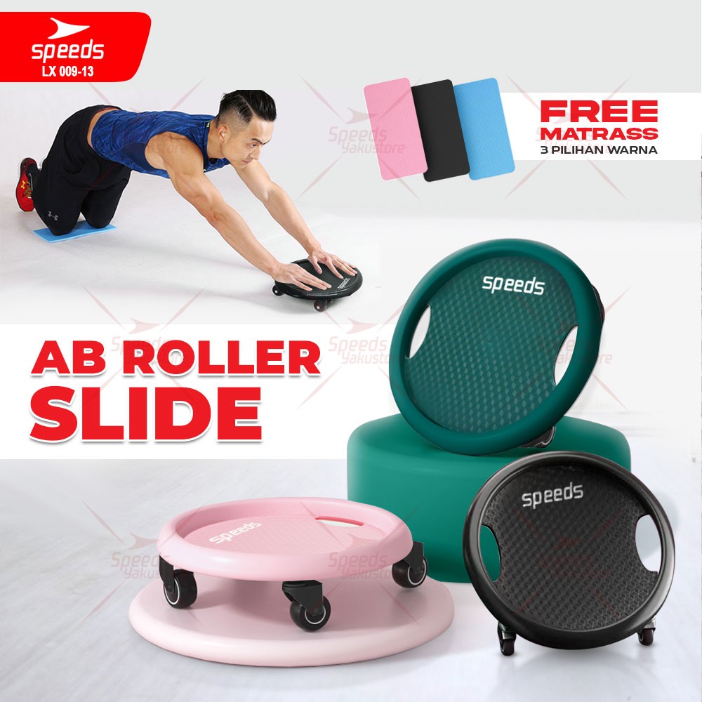 Jual SPEEDS Ab Roller Slide Ab Wheel 4 Roda Abdominal Roller Alat