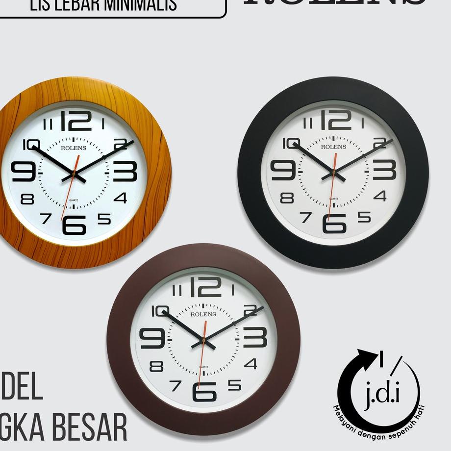 Jual New Stock Jam Dinding Rolens Diameter 33 cm Minimalis ( Lis Lebar ...