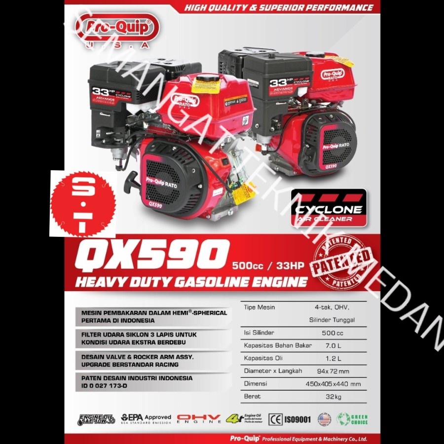 Jual QX590 MESIN ENGINE PENGGERAK SERBAGUNA QX 590 33HP PROQUIP PRO