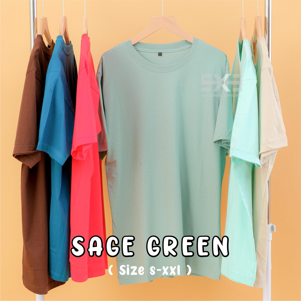 Jual Kaos Polos Cotton Combed S Kaos Polos Sage Green Premium Combed