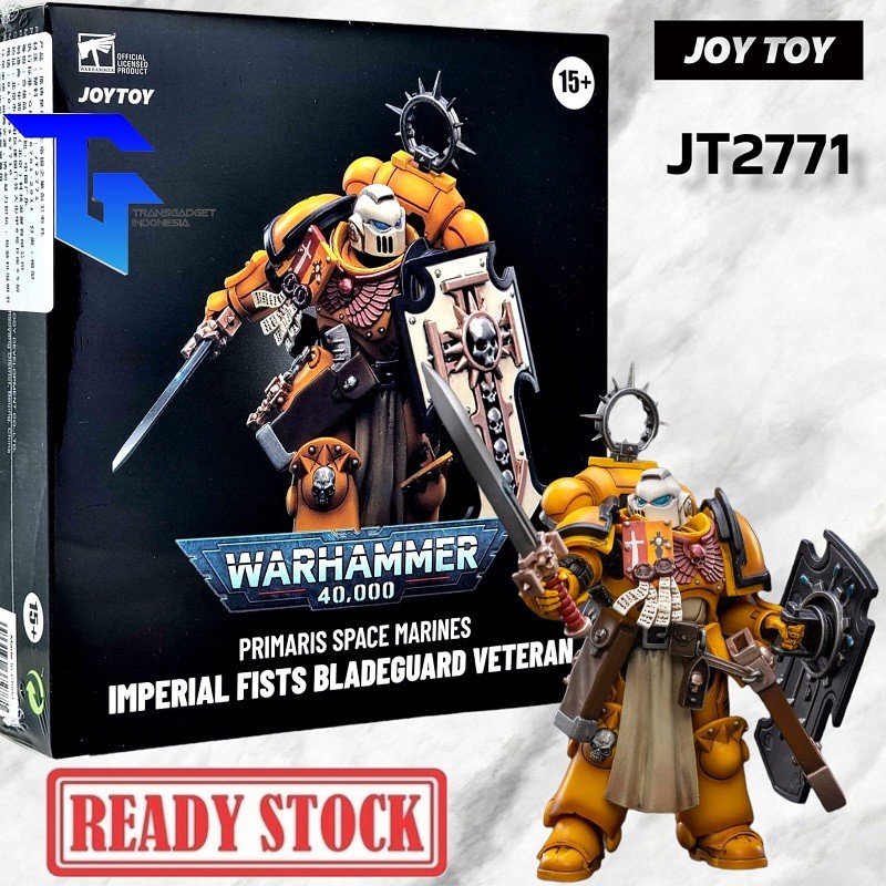 JOYTOY Warhammer 40.000 - Action Figure Dei Black Templars Bladeguard Veteran, Marino Spaziale Primaris In Scala 1/18, 12 Cm - 5