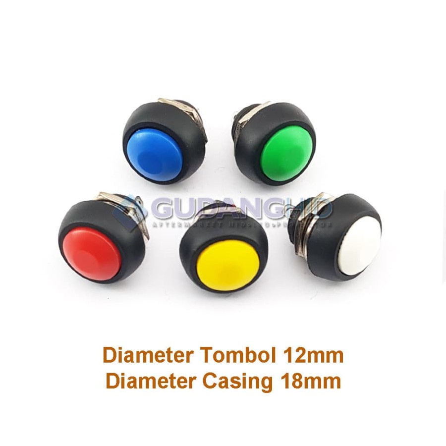 Jual Tombol ON OFF Saklar Reset Klakson Push Switch Momentary Universal ...