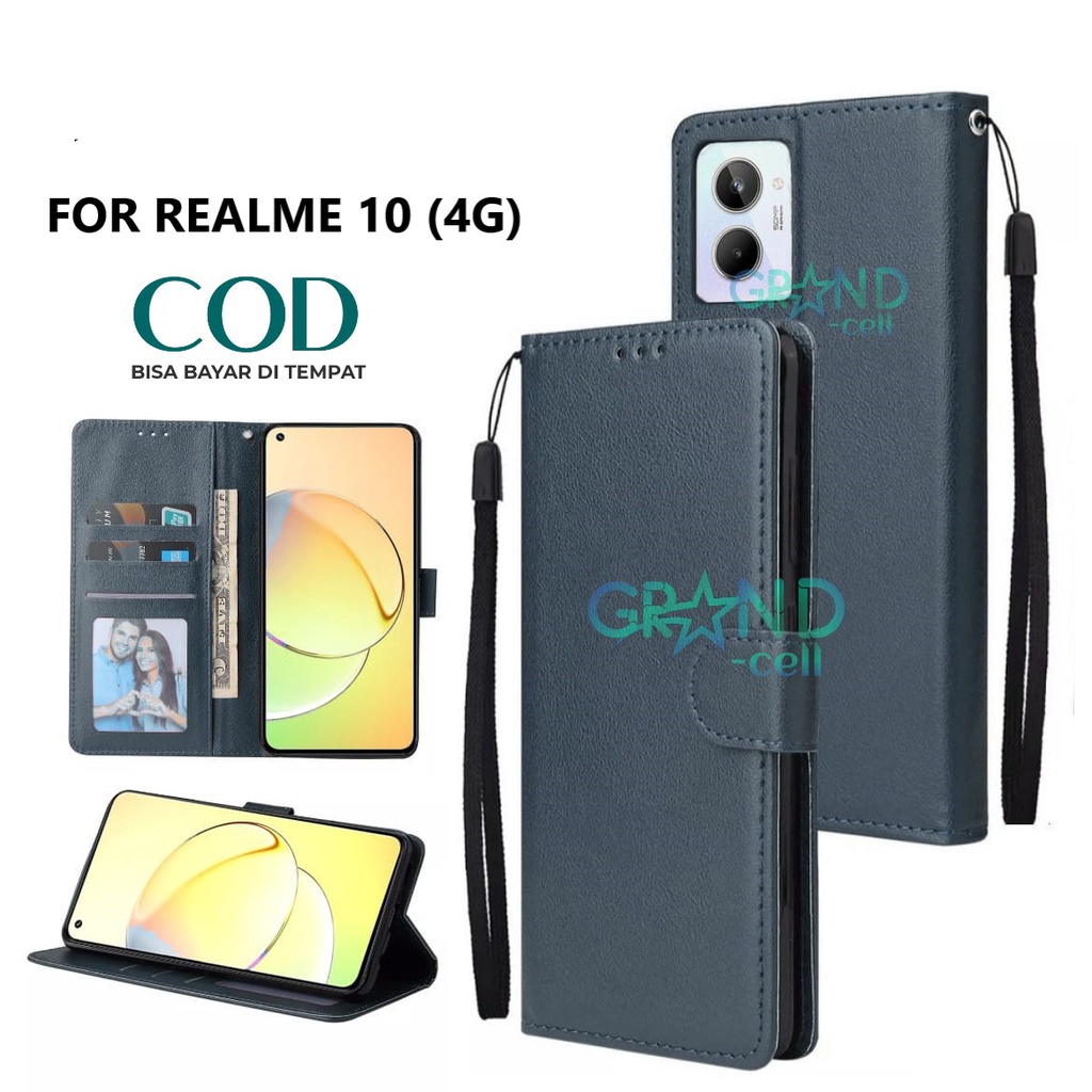 Jual case hp for REALME 10 4G 2022 Premium flip wallet Flip case