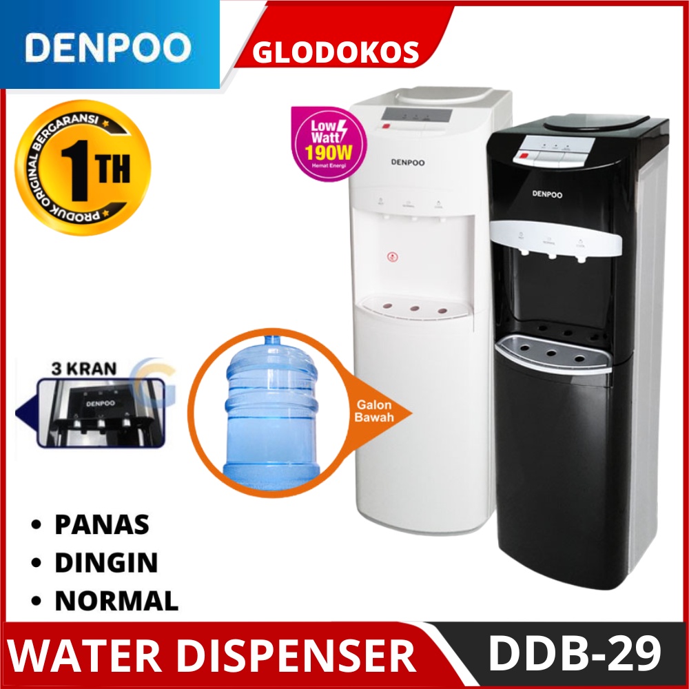 Jual Dispenser Air Galon Bawah Denpoo Ddb Water Dispenser Air Galon Bawah Standing Shopee