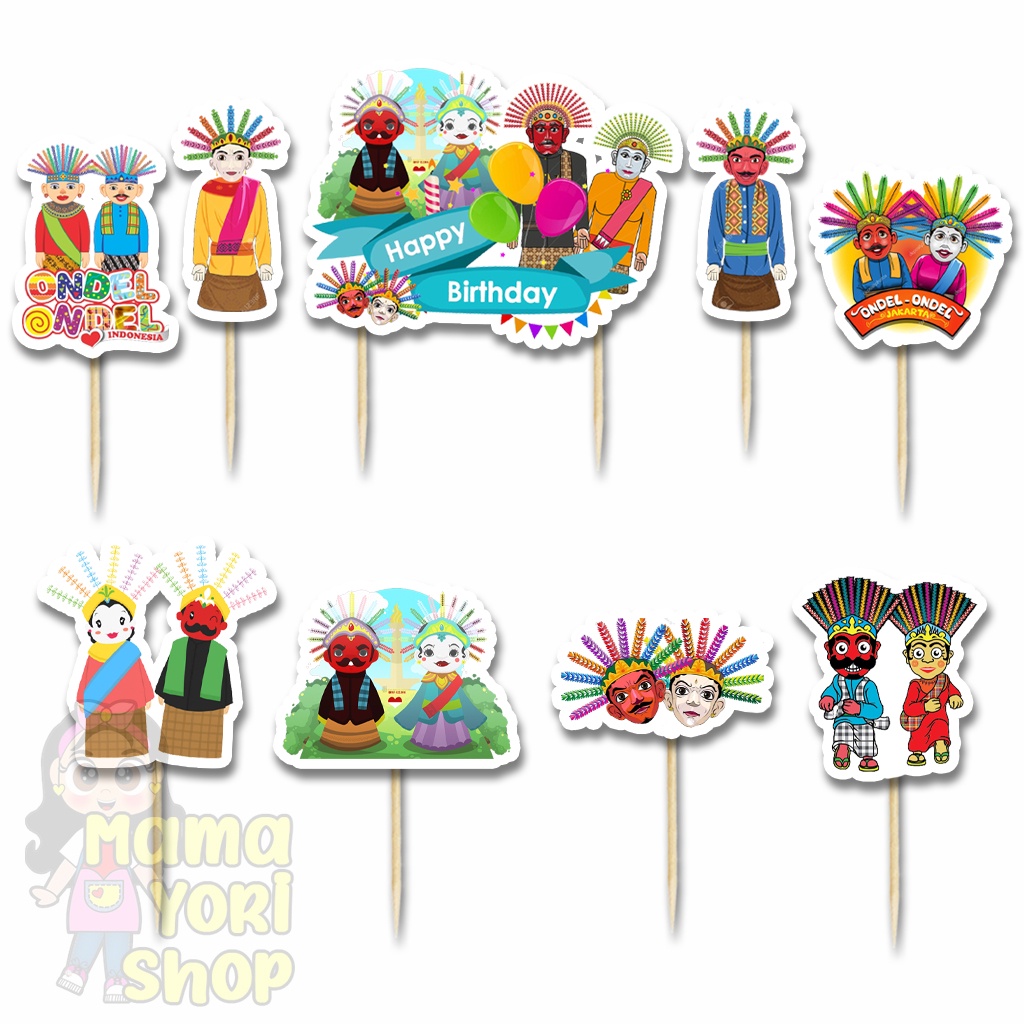 Jual Hiasan Kue Ulang Tahun Topper Cake Motif ONDEL ONDEL | Shopee