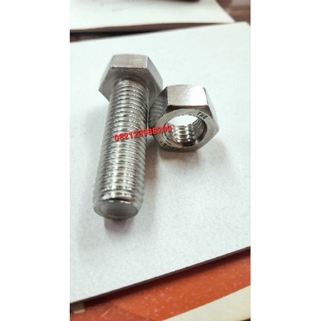 Jual Baut Mur Stainless M X M X Kunci Hex Bolt Nut Sus