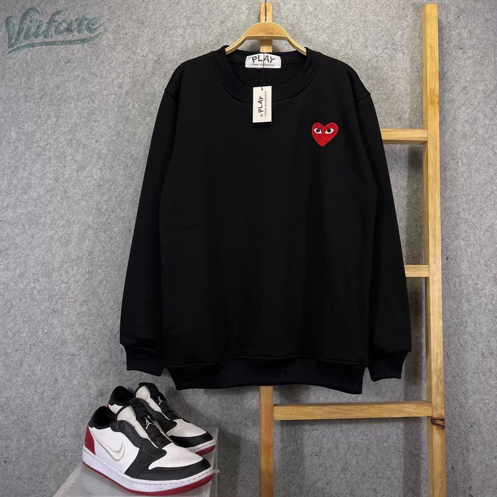Jual Sweater Crewneck CDG Bordir Premium Full Tag Label Shopee Indonesia