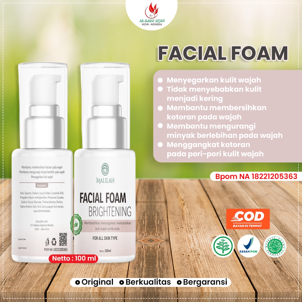 Jual Malilah Facial Wash Foam Whitening Booster Glowing Sabun Muka