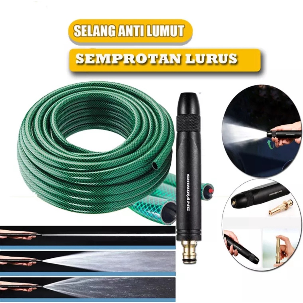 Jual Paket Selang Set Alat Cuci Motor Selang Air Serat Benang Hijau