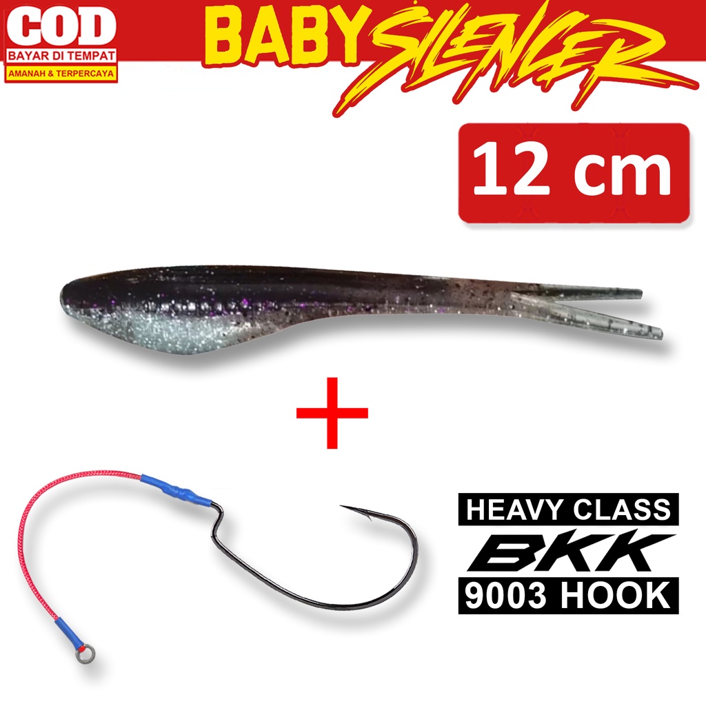 Jual Softlure Baby Silencer Merk Johncoo dengan Mata Kail Wormhook