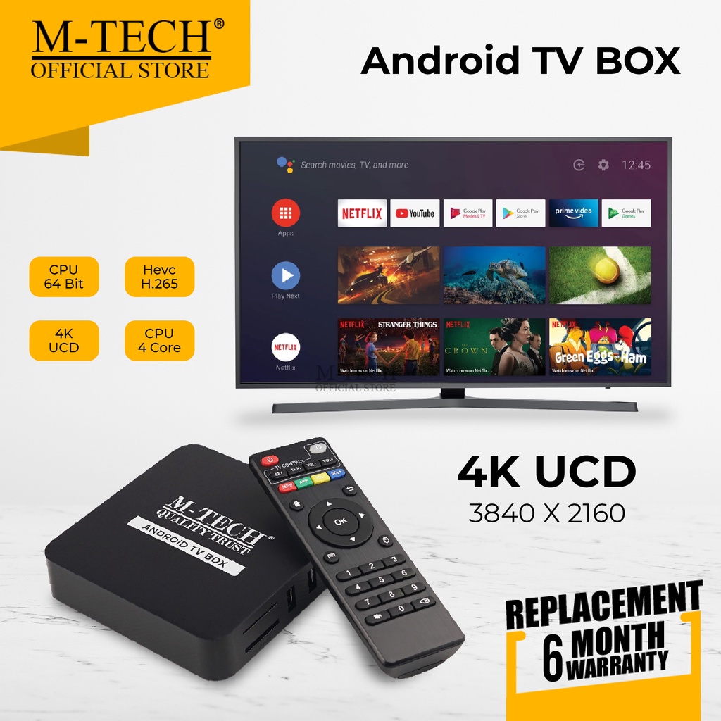 Jual MTECH Original STB TV Box Android 10 4K Ultra HD - WIFI | Shopee ...