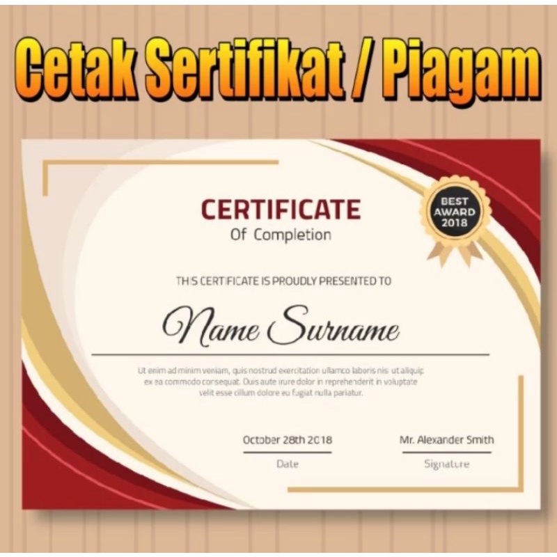 Jual Cetak Piagam Sertifikat | Shopee Indonesia