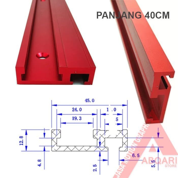 Jual miter track / router table track / t slot / rel / table saw track ...