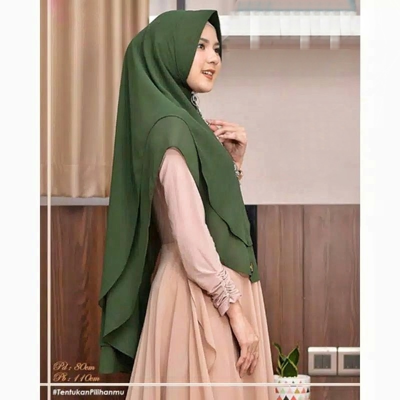 Hijab Khimar Ceruty Babydoll 2 Layer Livia / Khimar Syar`i  elkhanza hijab