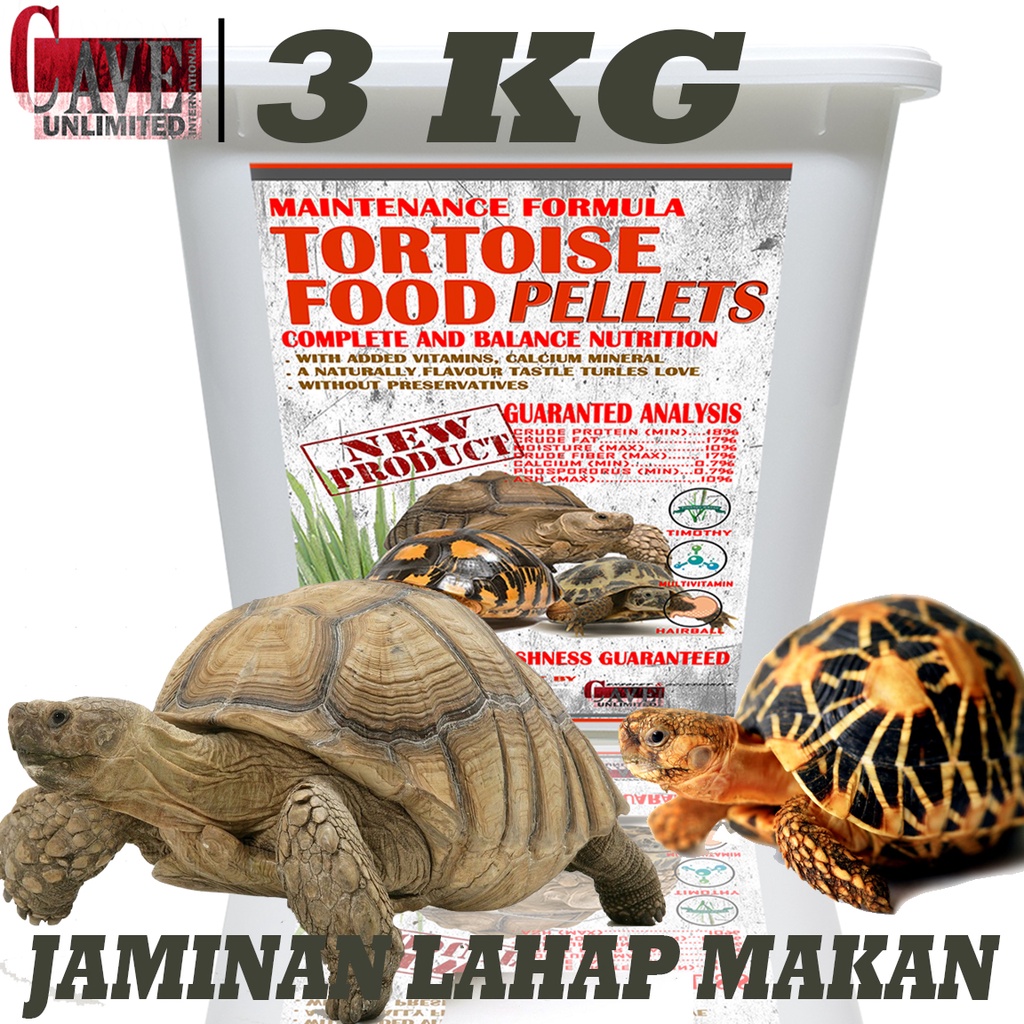 Jual 3KG MAKANAN TORTOISE KURA KURA DARAT PELET PAKAN SULCATA LEOPARD ...