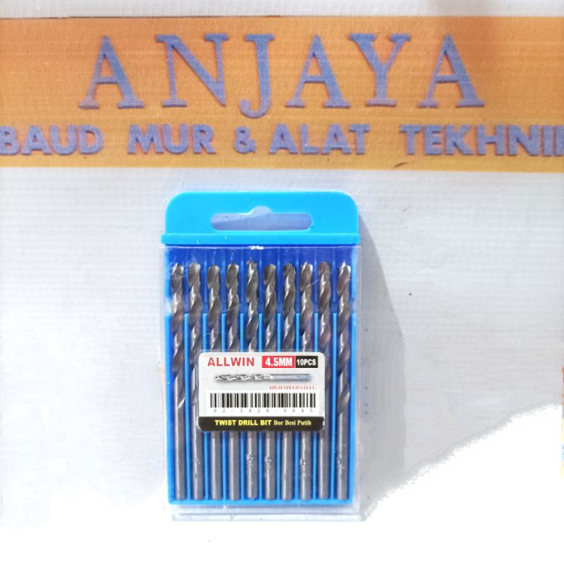 Jual ALLWIN Mata Bor Besi Putih 4.5 mm / Twist DRILL Bit ( Satuan ...