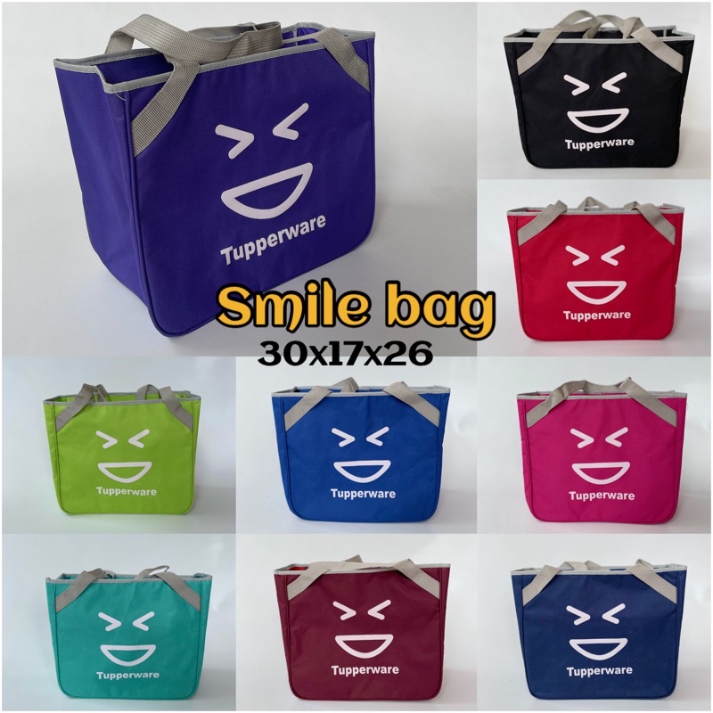 Jual Smile Bag Tupperware// tas tenteng ukuran besar (zipper bunga es ...