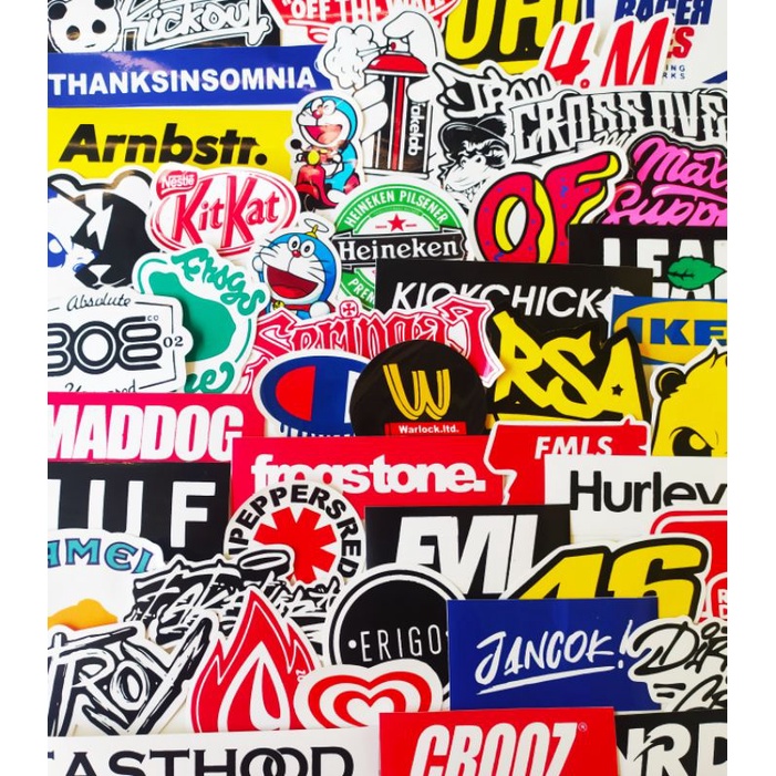 Jual Stiker Sticker Brand Distro Paket 50 pcs Graftac Vinil Case Phone ...