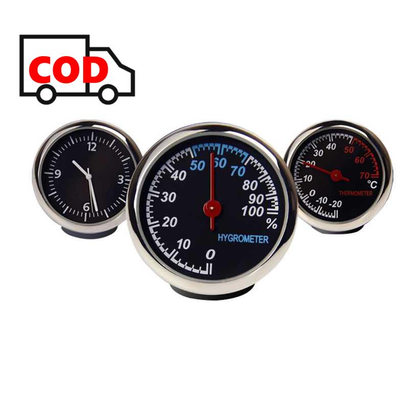 Jual Jam Mobil Termometer Hygrometer Dekorasi Dasbor Mini Car Otomotive ...