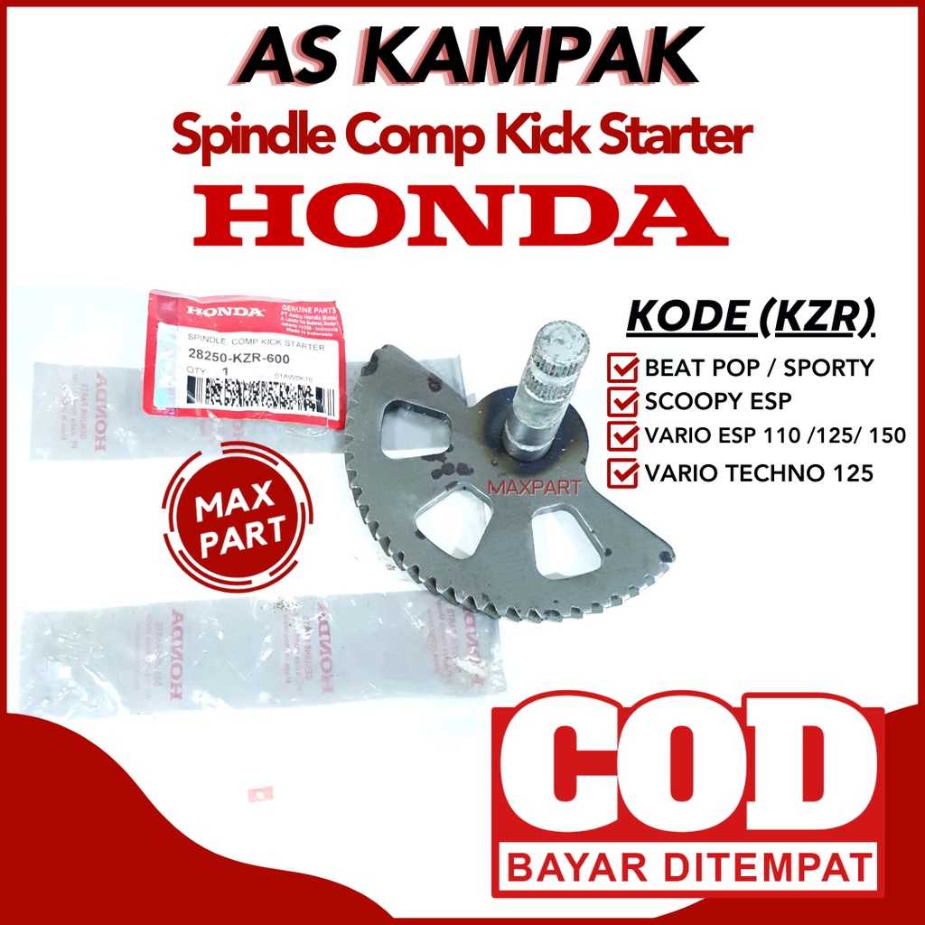 Jual AS KAMPAK KZR GIGI SELAH SELAHAN Spindle Comp Kick Starter HONDA