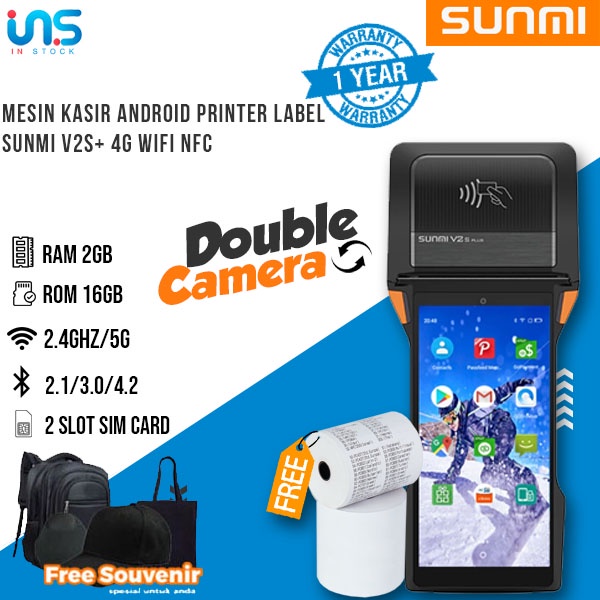 Jual Mesin Kasir Android Sunmi V S Plus Gwifi Nfc Ram Gb Printer