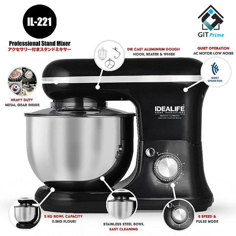 Jual IDEALIFE Professional Stand Mixer Mixer Berdiri Multi Speed IL