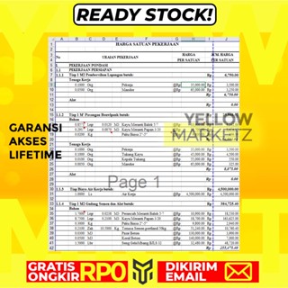 Jual TOOLS RAB OTOMATIS EXCEL - Aplikasi Perhitungan Rencana Anggaran ...