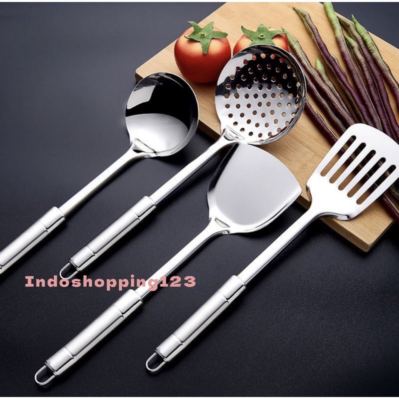 Jual Is Spatula Stainless Set Isi Pcs Sutil Stainless Sodet Tebal Alat Kitchenware