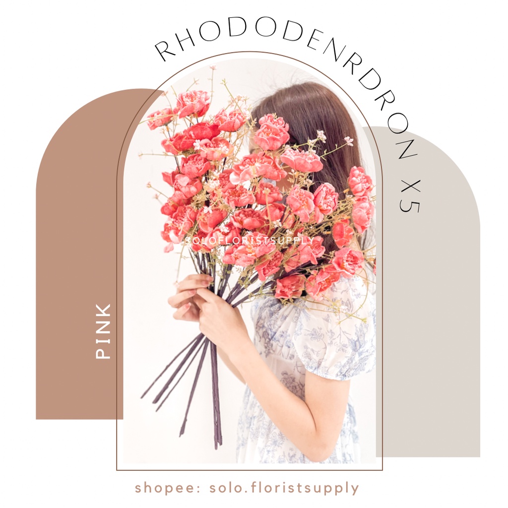 Jual RHODODENDRON X5 CABANG POPPY FLOWER SPRAY BUNGA POPPY ARTIFICIAL ...