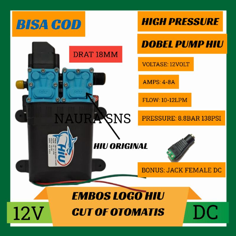 Jual Dual Pump Hiu V Lpm Bar Mesin Pompa Air Dc Volt Psi