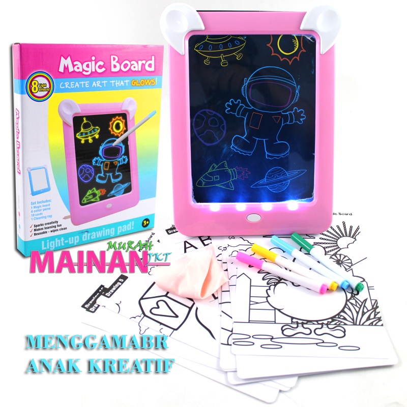 Jual FIGUREANS MAINAN ANAK MURAH DRAWING MAGIC BOARD LCD CAHAYA NO85127