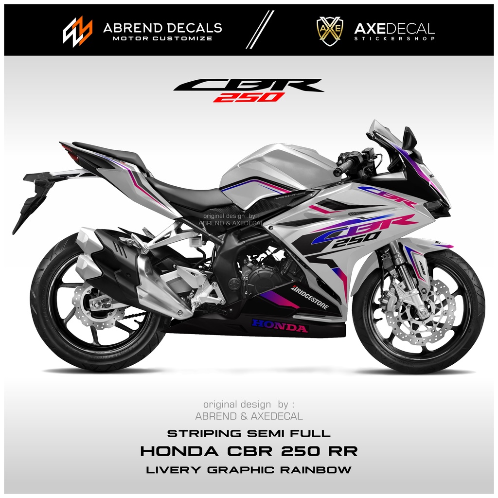 Jual Striping CBR 250 RR Graphic Rainbow Racing / Stiker Motor Honda ...