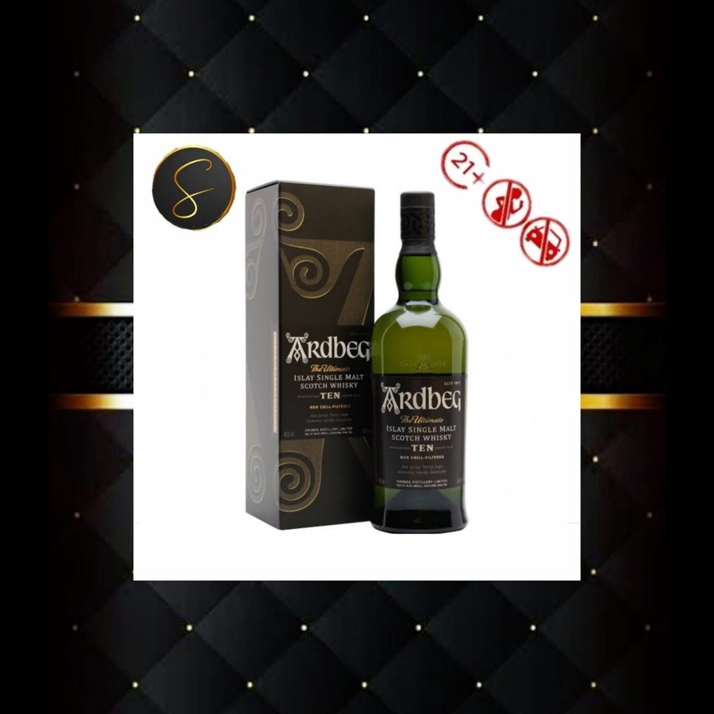 Jual ARDBEG TEN (10) YEARS OLD ISLAY SINGLE MALT SCOTCH WHISKY 1000 Ml ...