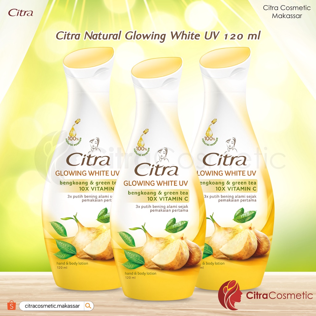 Jual Citra Hand Body Lotion Natural Glowing White Uv 120 Ml Shopee