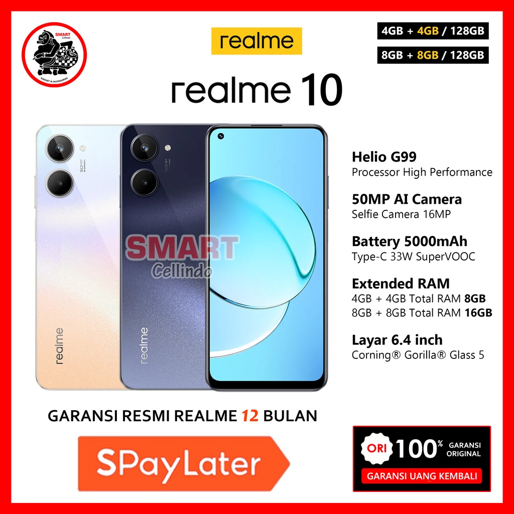 Jual Realme 10 8/128GB - Realme 10 4/128GB (Garansi Resmi Realme ...
