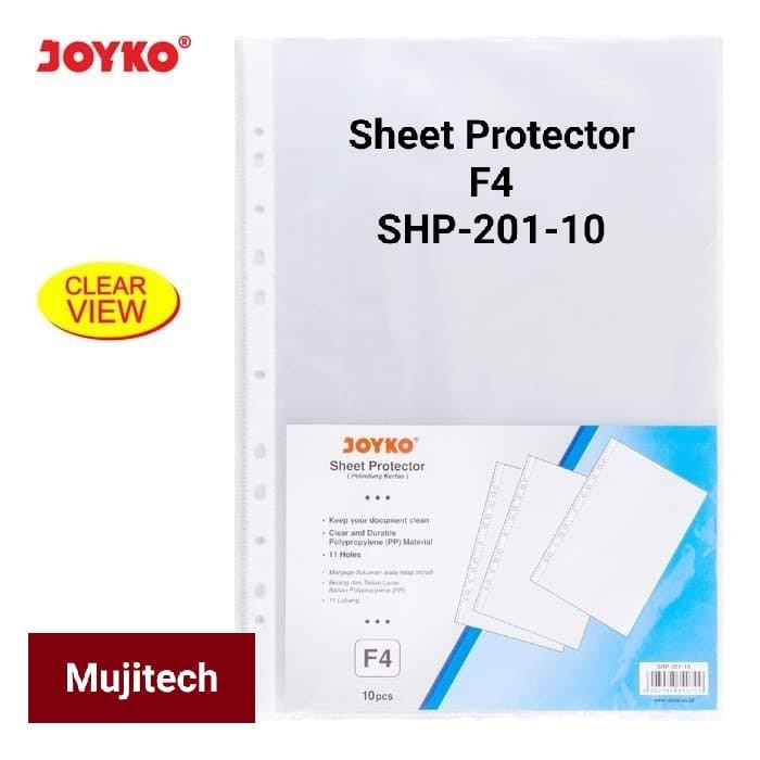 Jual JOYKO SHEET PROTECTOR PELINDUNG KERTAS MAP PLASTIK A4 F4 SHP 201 ...