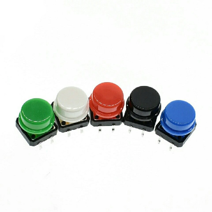 Jual Momentary Tactile Switch Push Button 12x12mm with Cap Hat | Shopee ...