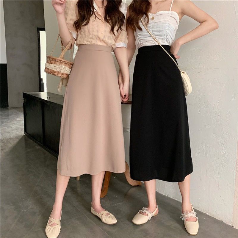 Jual KOREAN STYLE FASHION MINIMALIS ROK MIDI A LINE HIGH WAIST PINGGANG ...