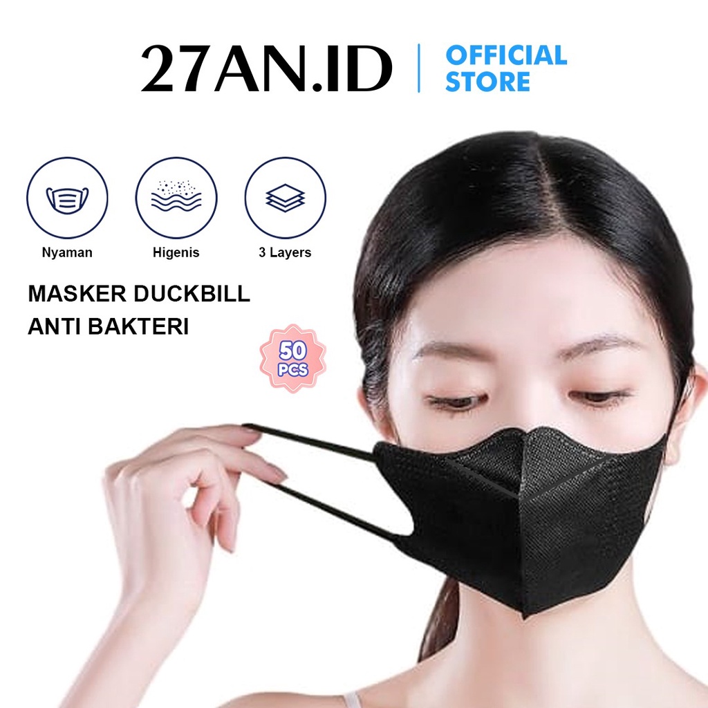 Jual (27AN.ID) Masker Duckbill 3ply 1 BOX H214 Masker Dewasa Disposable Face Mask Shopee Indonesia