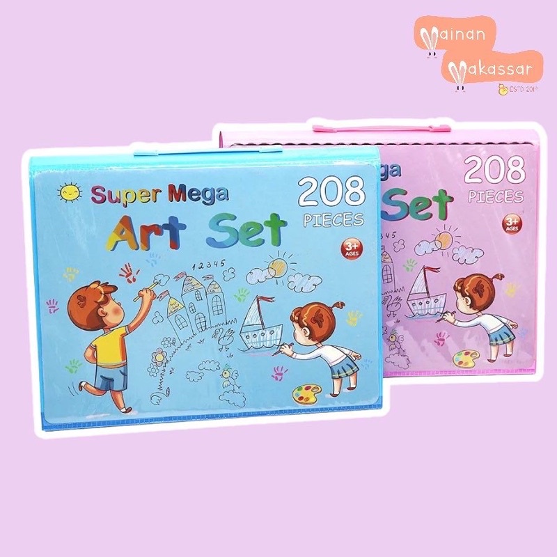 Jual SUPER MEGA ART SET CRAYON SET 208pcs | Shopee Indonesia