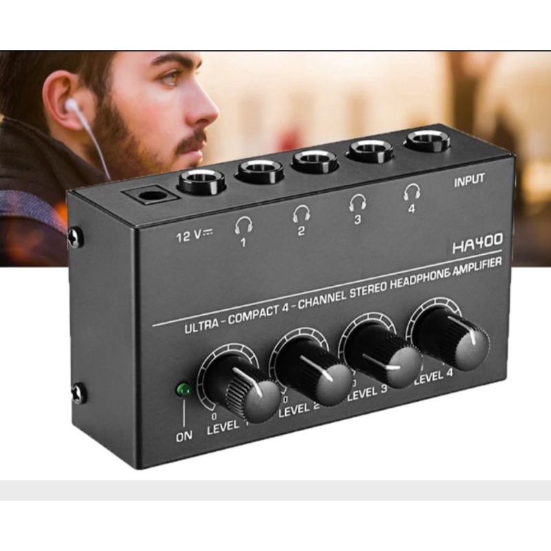 Jual PROFESSIONAL HEADPHONE AMPLIFIER 4 CHANNEL MICRO AMP HA400