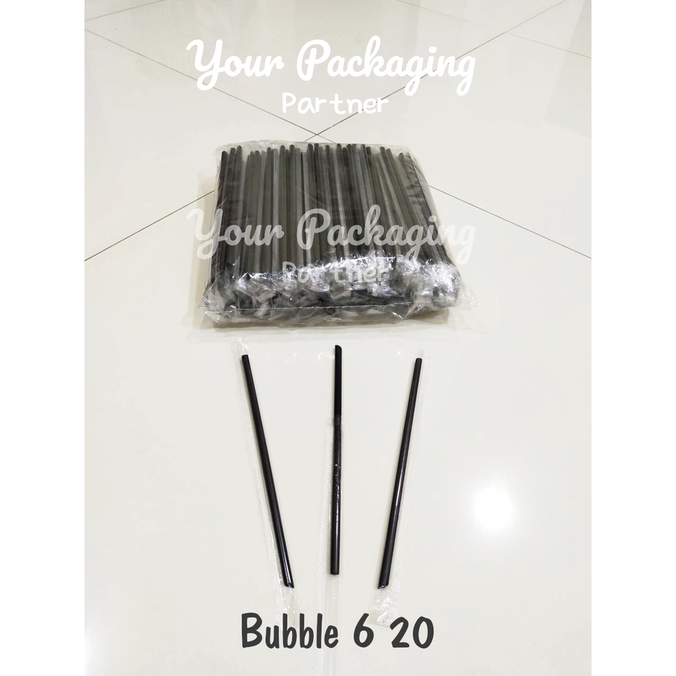 Jual SEDOTAN THAI TEA POLOS / KOPI HITAM STERIL 6MM 20CM / BUNGKUS