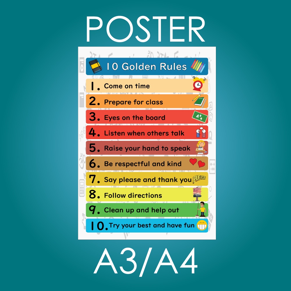 Jual 10 Golden Rules Poster - A3/A4 | Shopee Indonesia