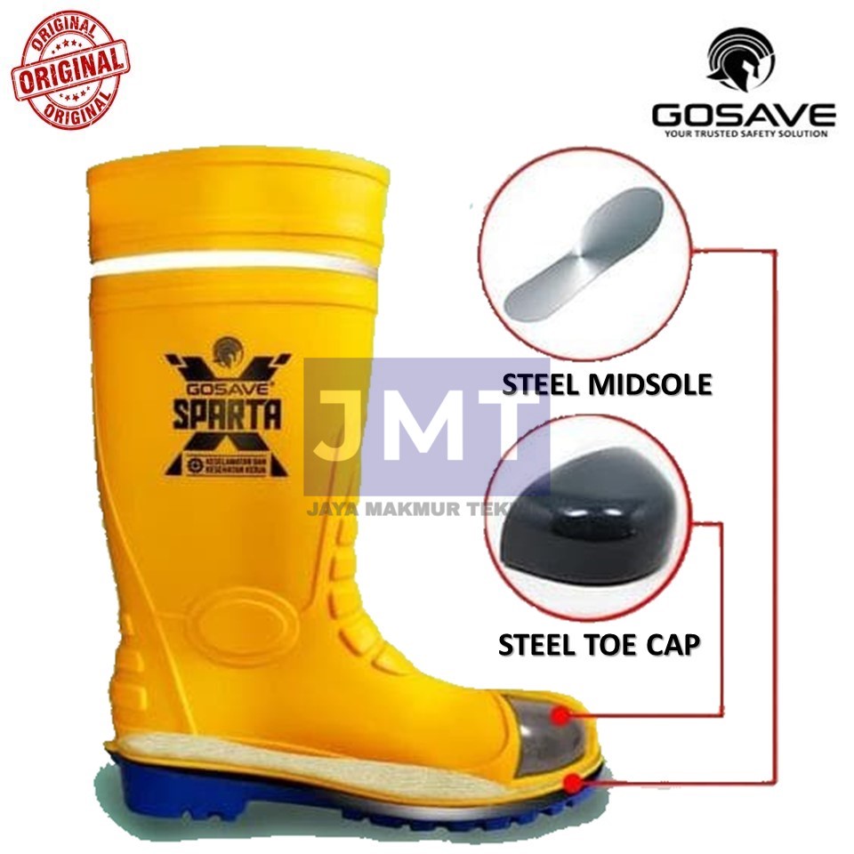 Jual SEPATU BOOT SAFETY RUBBER GOSAVE XSPARTA WITH STEEL TOE STEEL ...
